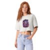 Mushroom Guardian women's garment-dyed cropped tee front vintage white
