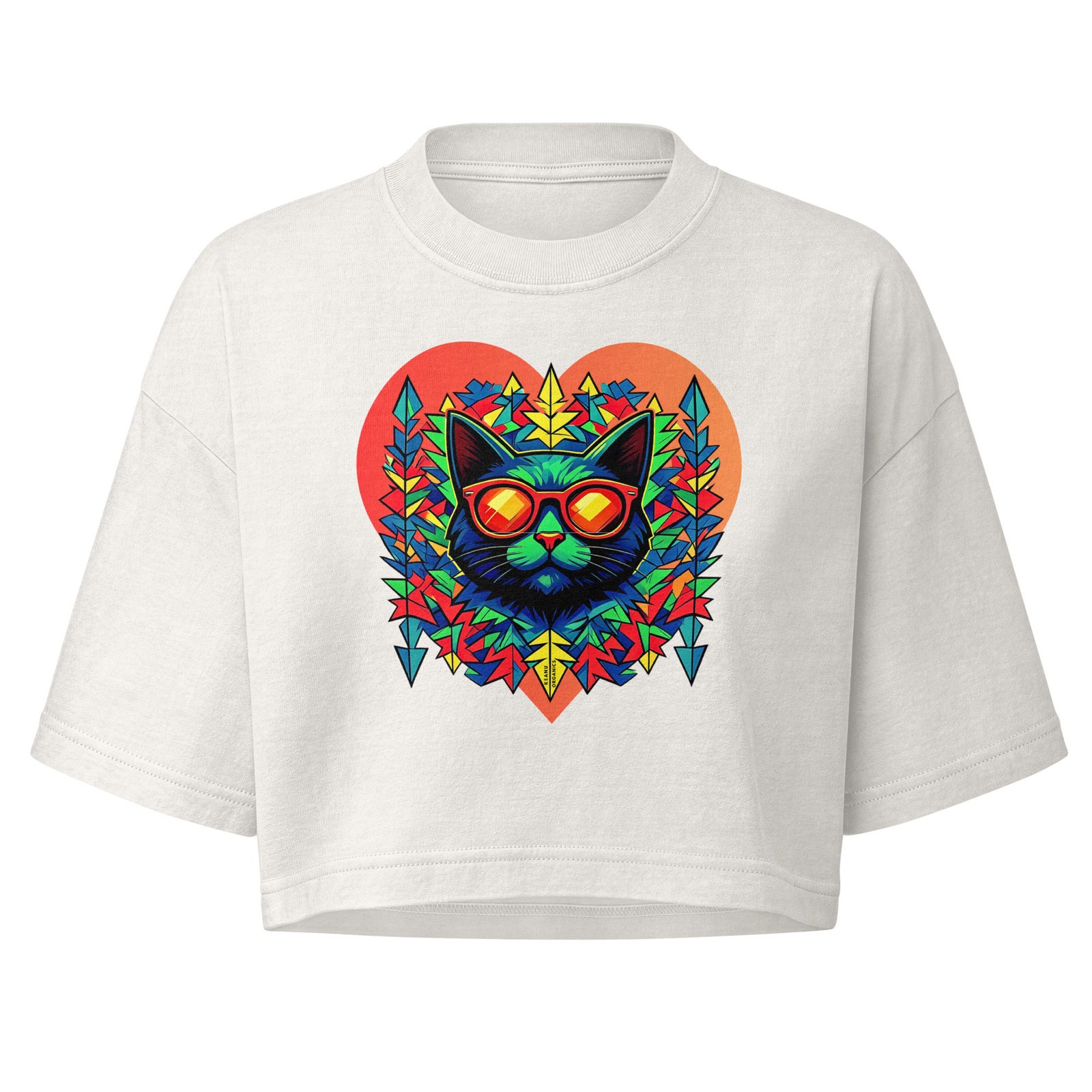 Prism Crop Tee vintage white front