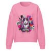 Neon Heartbreak women's psychedelic cat crewneck front