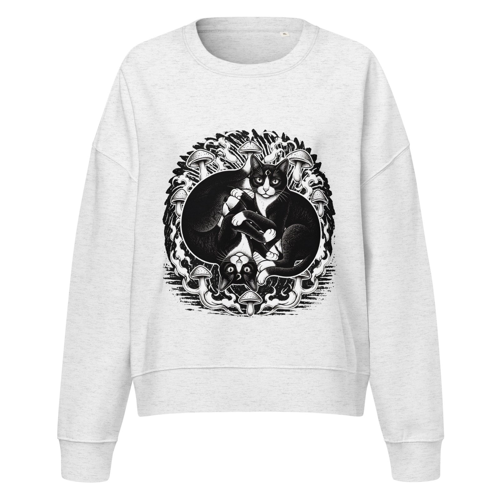 Midnight Curl Crew Sweatshirt cool heather grey front