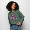 Neon Heartbreak women's psychedelic cat crewneck front