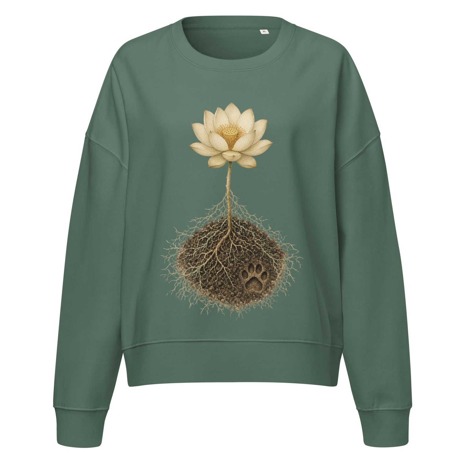 Lotus Paw Crew Sweatshirt green bay front
