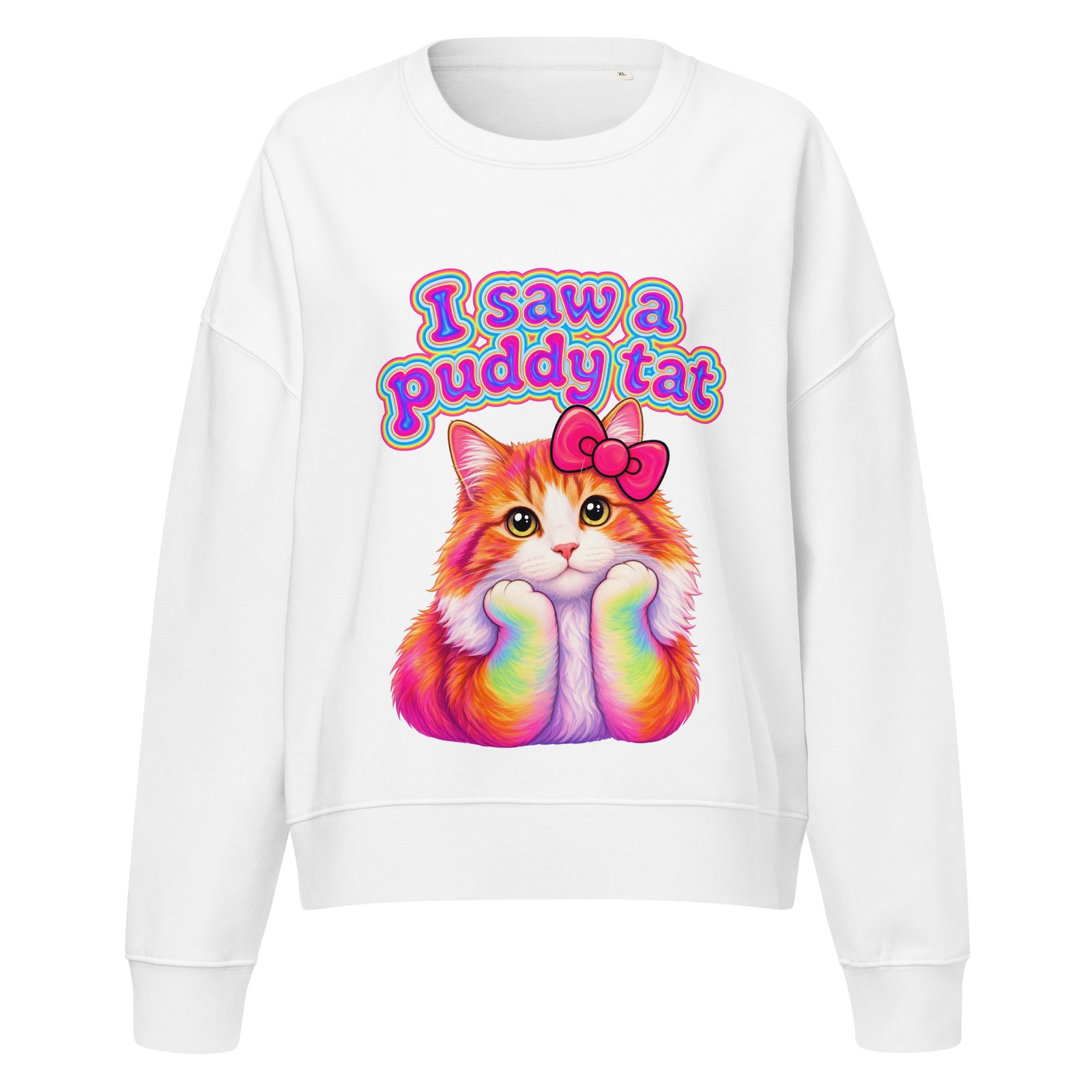 Puddy Tat Crew Sweatshirt white front