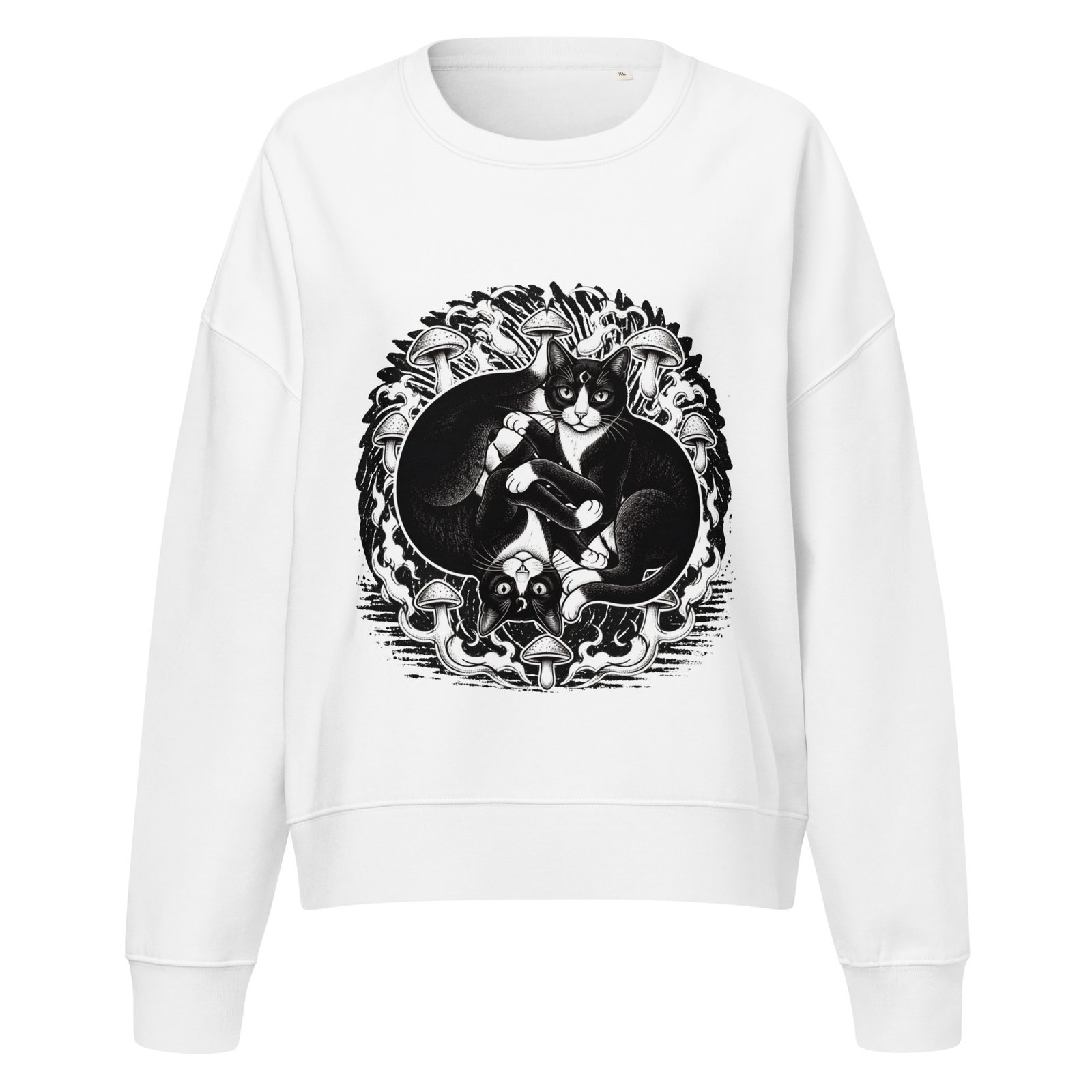 Midnight Curl Crew Sweatshirt white front