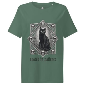 Patience & Poison women's ribbed neck t-shirt front green bay