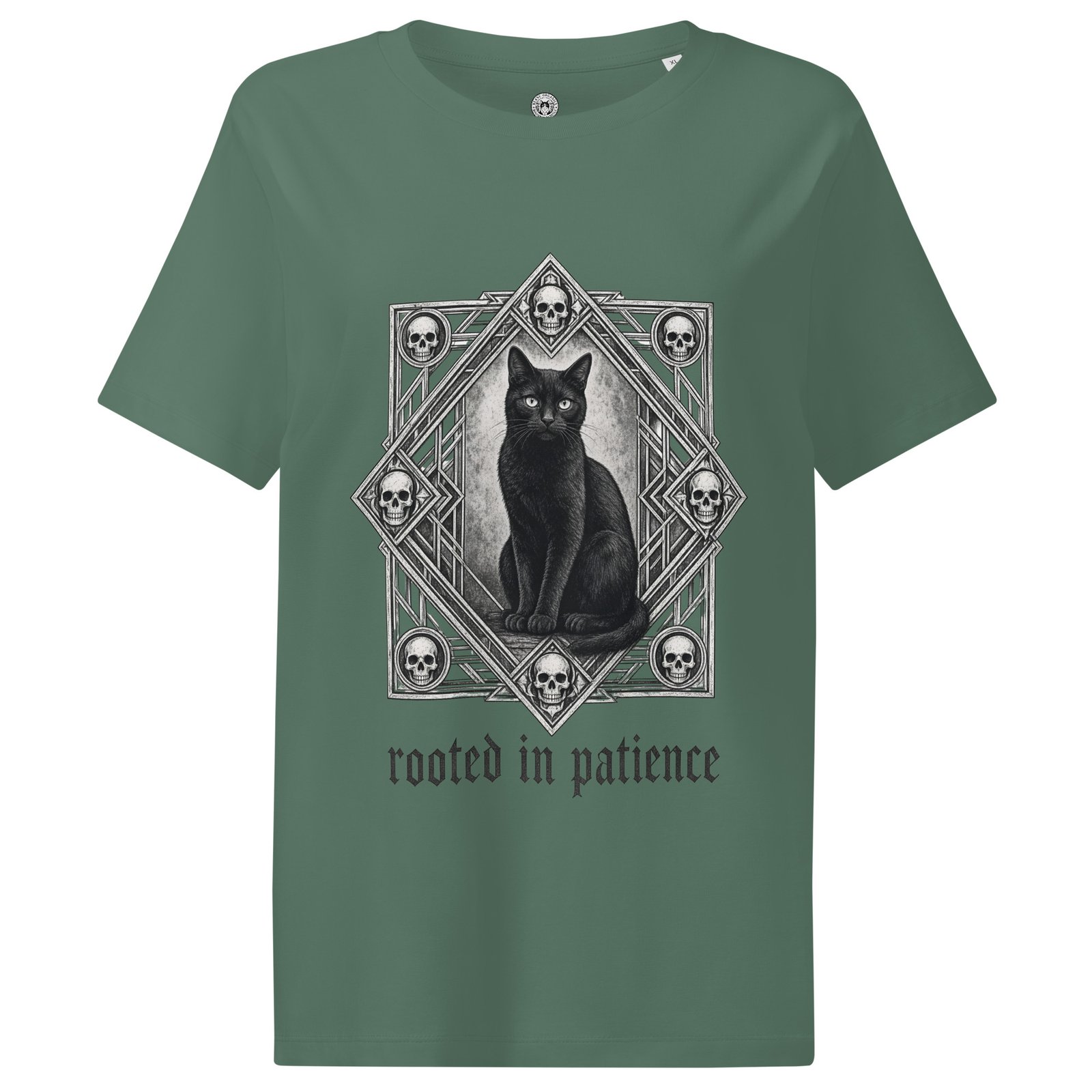 Patience & Poison women's ribbed neck t-shirt front green bay