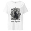 Patience & Poison women's ribbed neck t-shirt front white