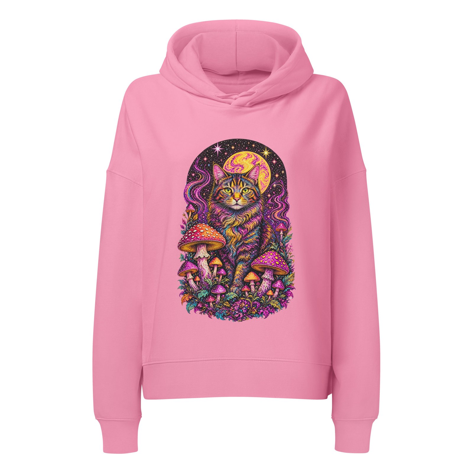 Forest Guardian women's organic mid-weight hoodie front bubble pink