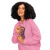 Forest Guardian women's organic mid-weight hoodie left front bubble pink