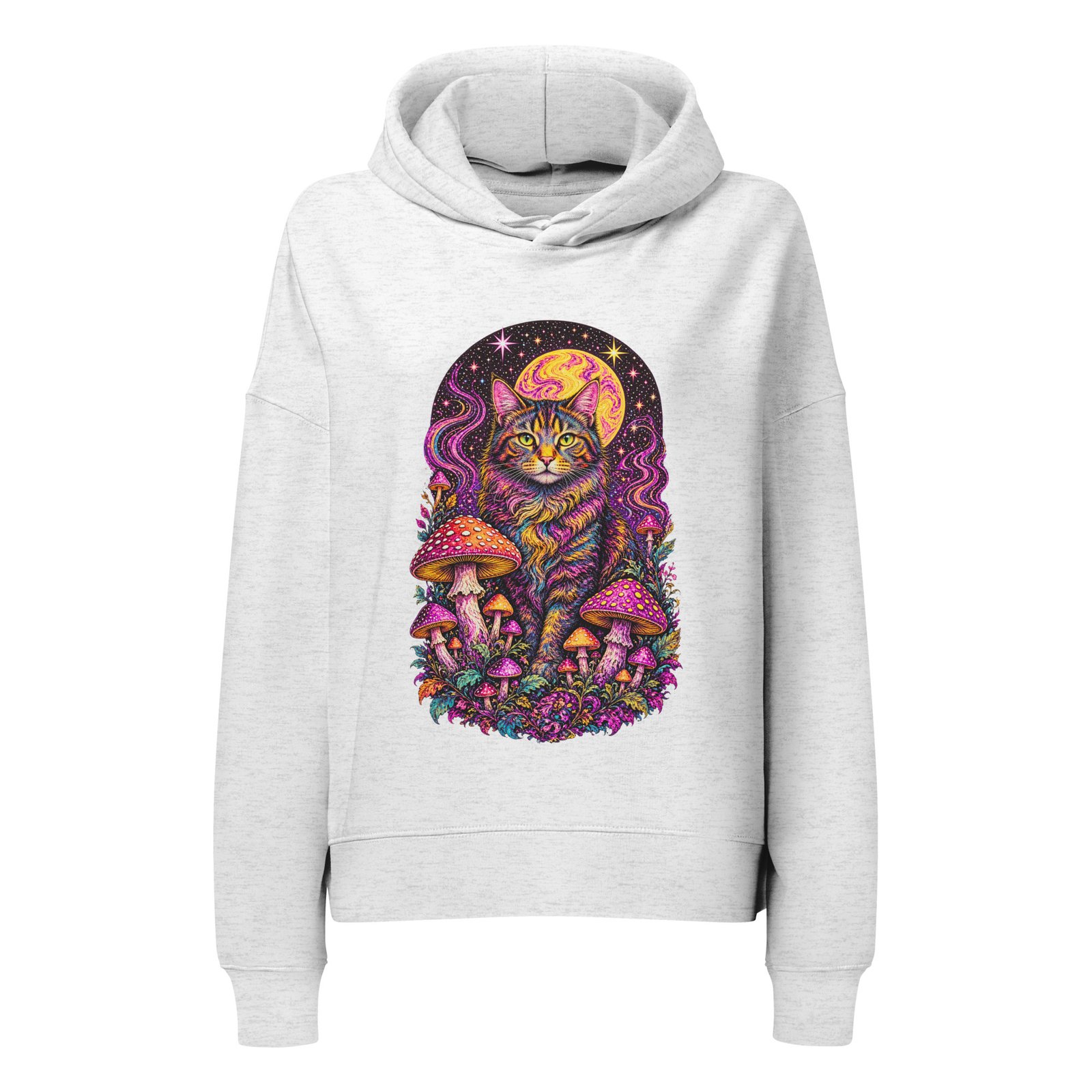 Forest Guardian women's organic mid-weight hoodie front cool heather grey