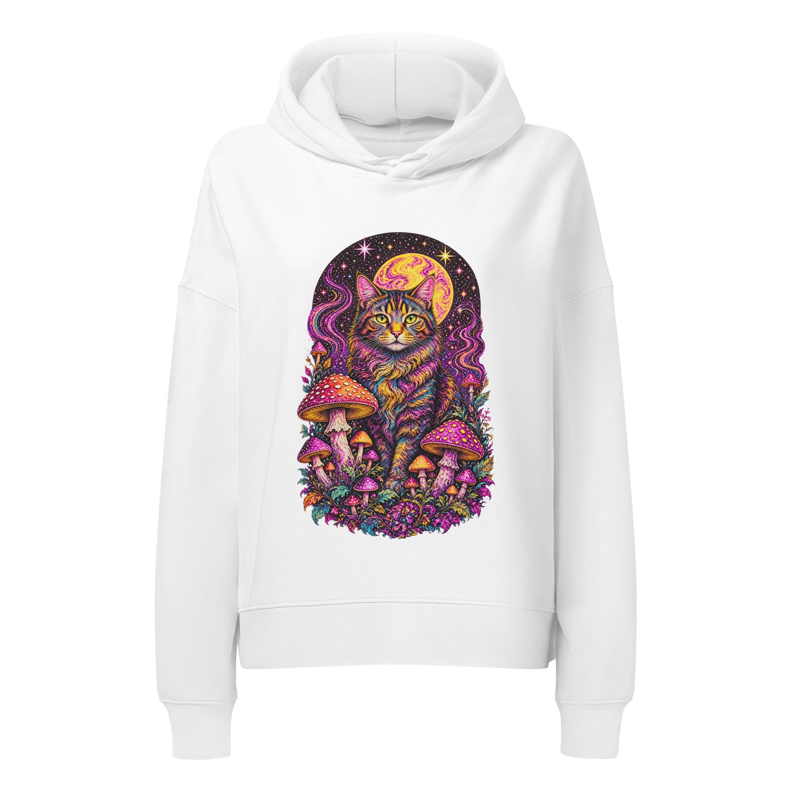 Forest Guardian women's organic mid-weight hoodie front white