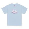 Lavender Dream cotton youth tee in Light Blue — moon and cloud print