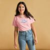 Lavender Dream cotton youth tee in Light Pink — moon and cloud print