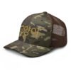 K Cat Camo Trucker Hat in Camo/Brown – left front view