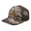 K Cat Camo Trucker Hat in Camo/Olive – left front view