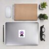 Mushroom Meditation Die-Cut Sticker on a laptop