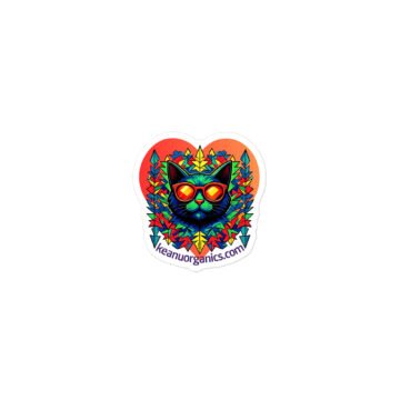 Prism Die-Cut Sticker — Keanu in orange-lensed sunglasses inside a geometric heart burst