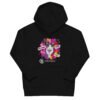 Purr-fectly Me Hoodie front black — Keanu in a crown under BIG HEART, LOVE and PURR-FECTLY ME tags