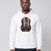 Man wearing the White Mahavatar Blessing Side-Pocket Hoodie, front view showing the Mahavatar Keanu blessing design