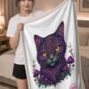Mycelial Mind Sherpa Blanket held by model