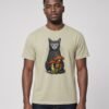 Man wearing the Stone Noble Cat Garment-Dyed Tee, front view