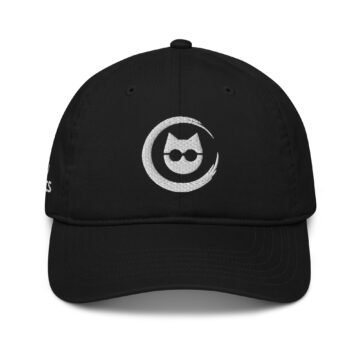 Keanu White Logo Dad Hat in Black – front view