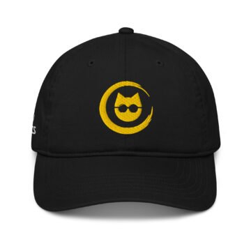 Keanu Gold Logo Dad Hat in Black – front view