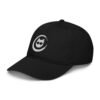Keanu White Logo Dad Hat in Black – left front view