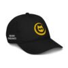 Keanu Gold Logo Dad Hat in Black – right front view
