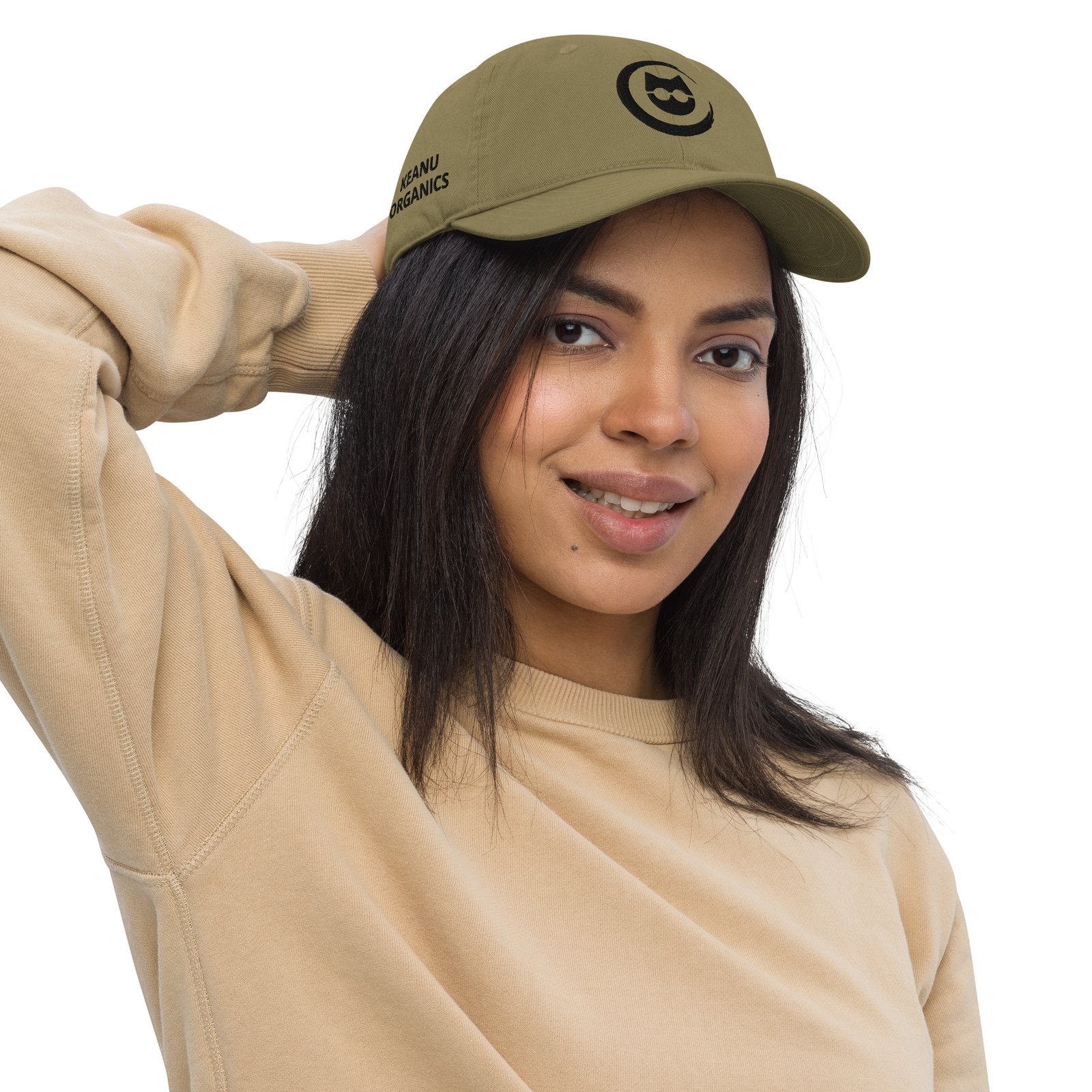 Keanu Logo Dad Hat in Jungle – front view