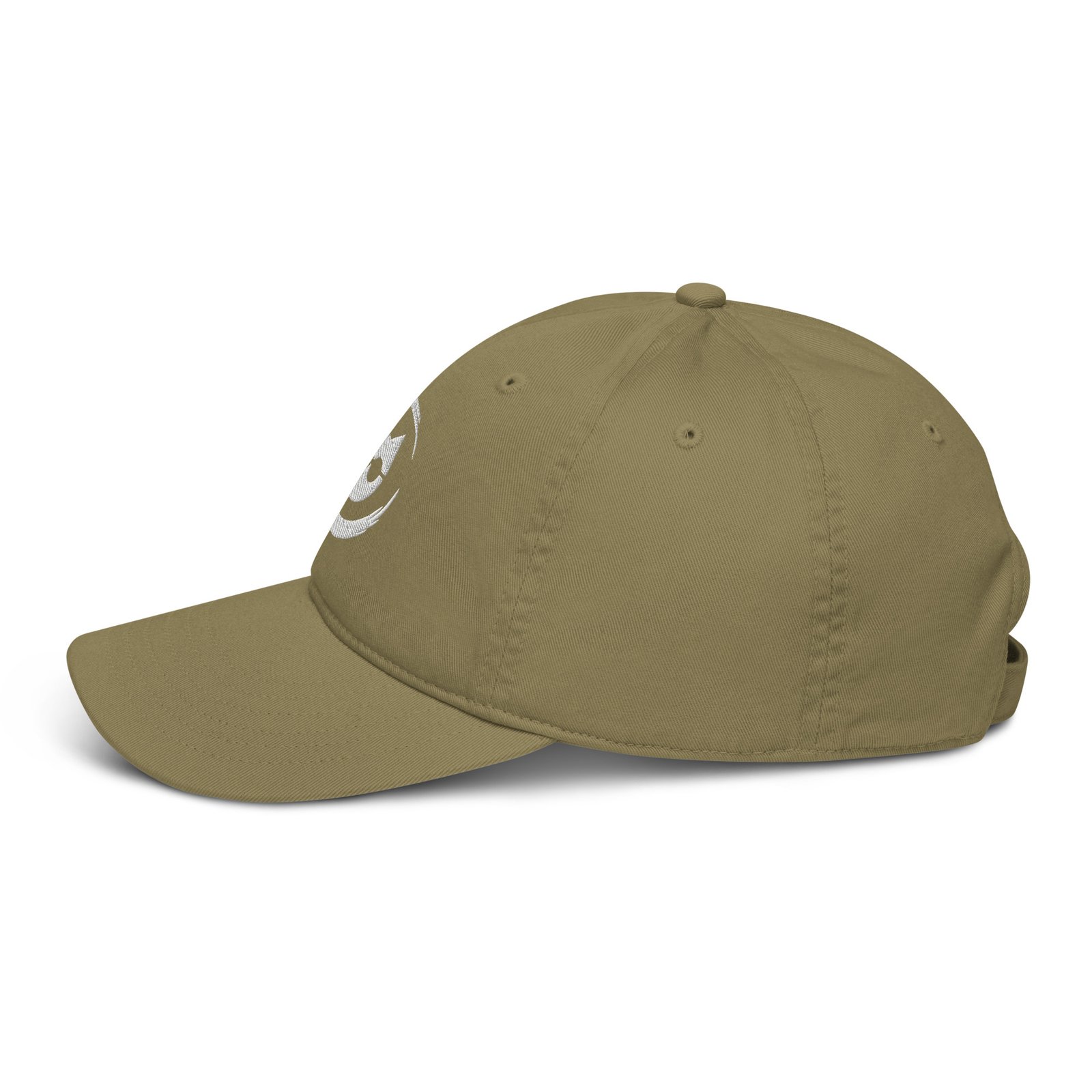Keanu White Logo Dad Hat in Jungle – left side