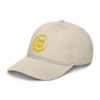 Keanu Gold Logo Dad Hat in Oyster – left front view