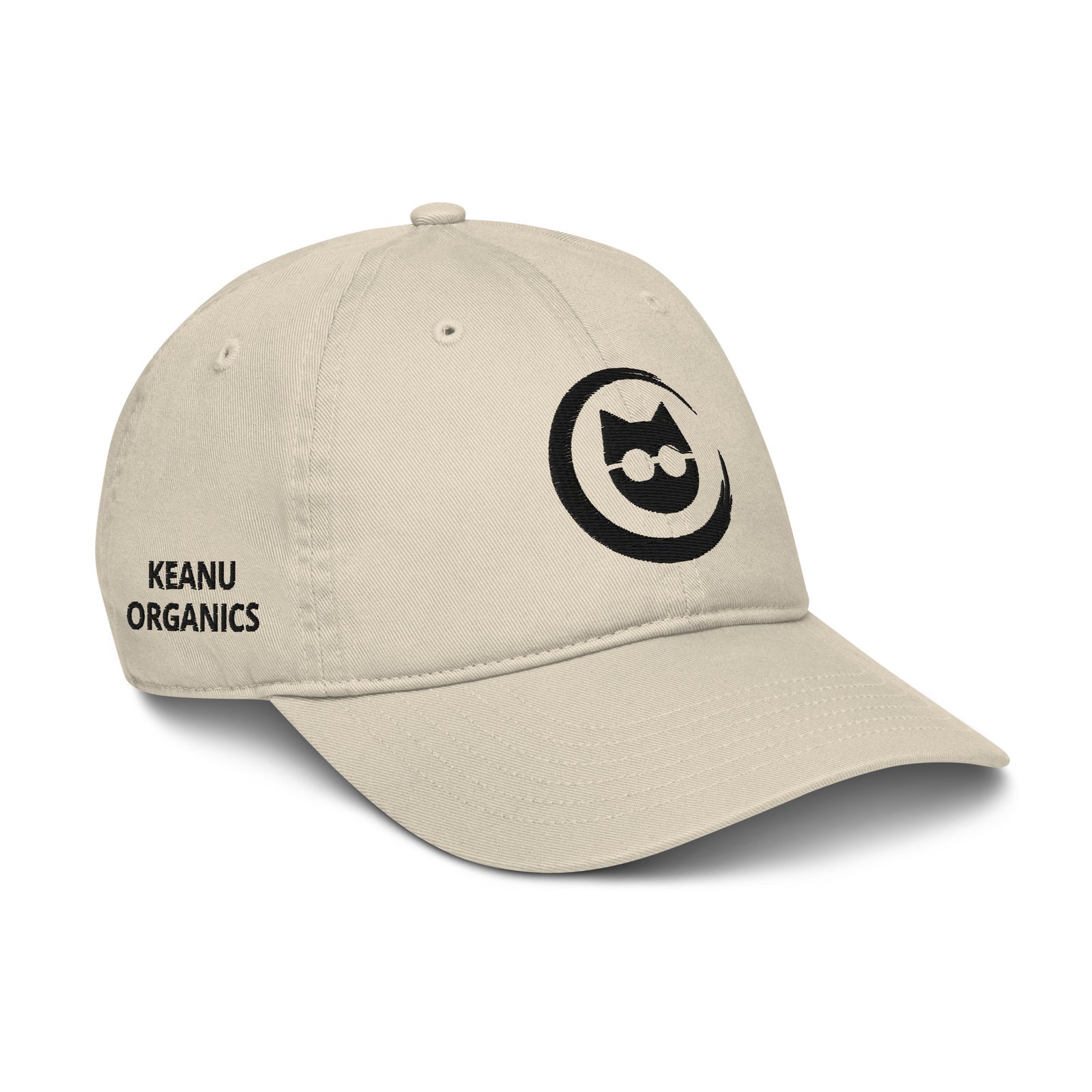 Keanu Logo Dad Hat in Oyster – right front view