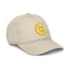 Keanu Gold Logo Dad Hat in Oyster – right front view
