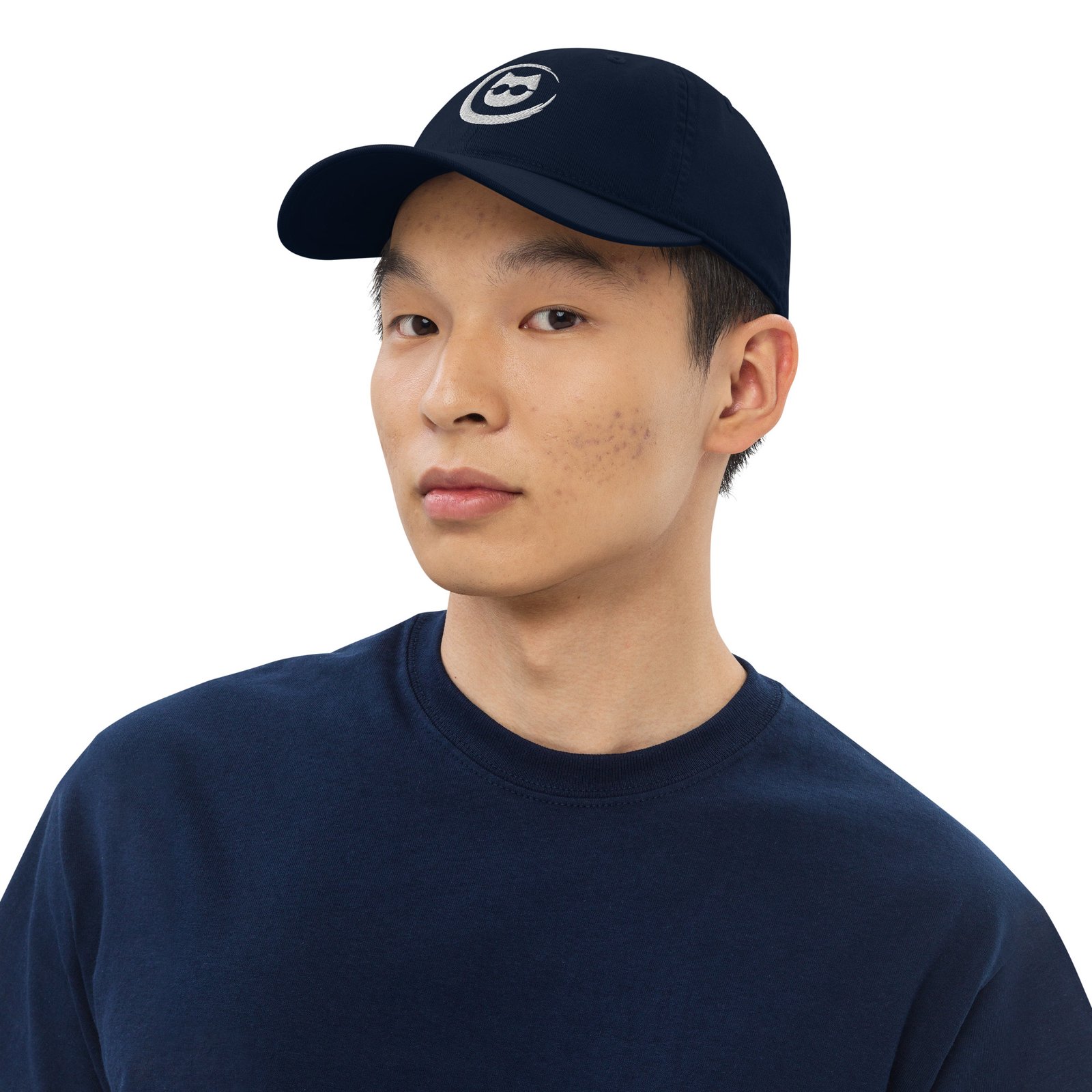 Keanu White Logo Dad Hat in Pacific – front view