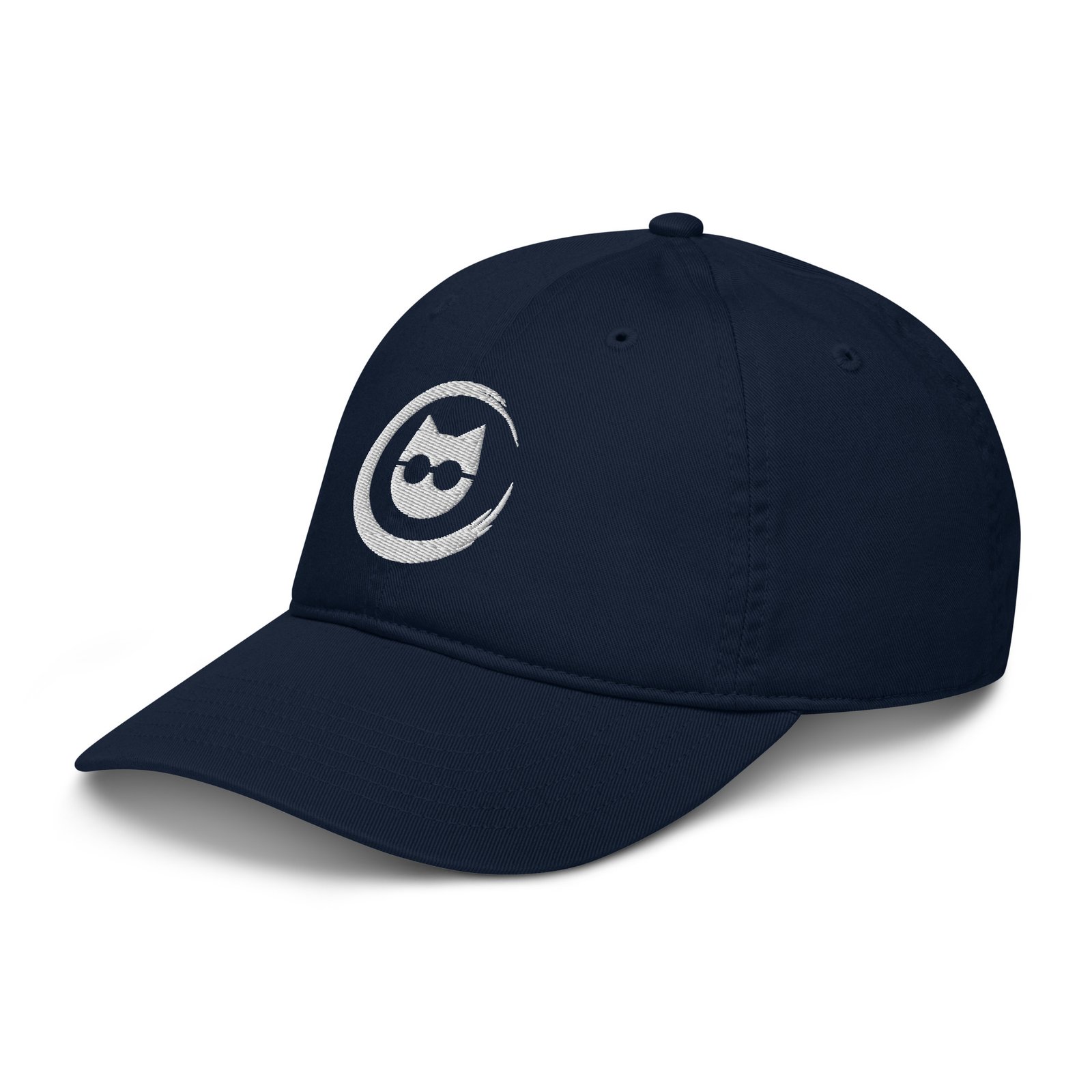 Keanu White Logo Dad Hat in Pacific – left front view