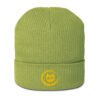 Keanu Gold Logo Beanie in Leaf Green – front view