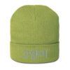 K Cat Beanie in Leaf Green – front view
