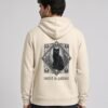 Man wearing the Bone Patience & Poison Midweight Hoodie, back view