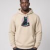 Man wearing the Desert Dust Realm Guardian organic heavyweight hoodie, front view