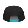 Keanu Gold Logo Two-Tone Snapback Hat in Aqua blue/Black – back view