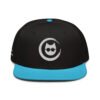 Keanu Logo Two-Tone Snapback Hat in Aqua blue/Black – front view