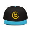 Keanu Gold Logo Two-Tone Snapback Hat in Aqua blue/Black – front view