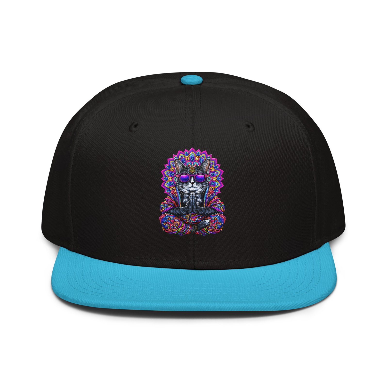 Mahavatar Keanu Ultra Snapback Hat in Aqua blue/Black – front view