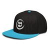 Keanu Logo Two-Tone Snapback Hat in Aqua blue/Black – left front view