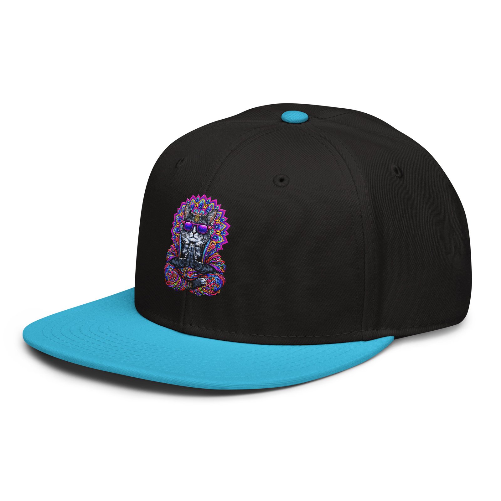 Mahavatar Keanu Ultra Snapback Hat in Aqua blue/Black – left front view
