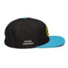 Keanu Gold Logo Two-Tone Snapback Hat in Aqua blue/Black – right side