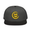Keanu Gold Logo Two-Tone Snapback Hat in Black/Charcoal gray – front view