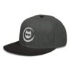 Keanu Logo Two-Tone Snapback Hat in Black/Charcoal gray – left front view