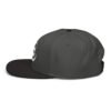 Keanu Logo Two-Tone Snapback Hat in Black/Charcoal gray – left side